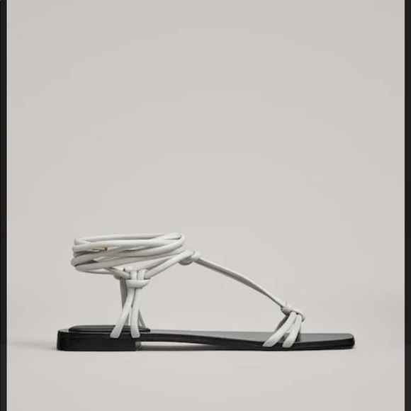 Massimo Dutti - Tie-up Flat Sandals - Picture 2 of 4